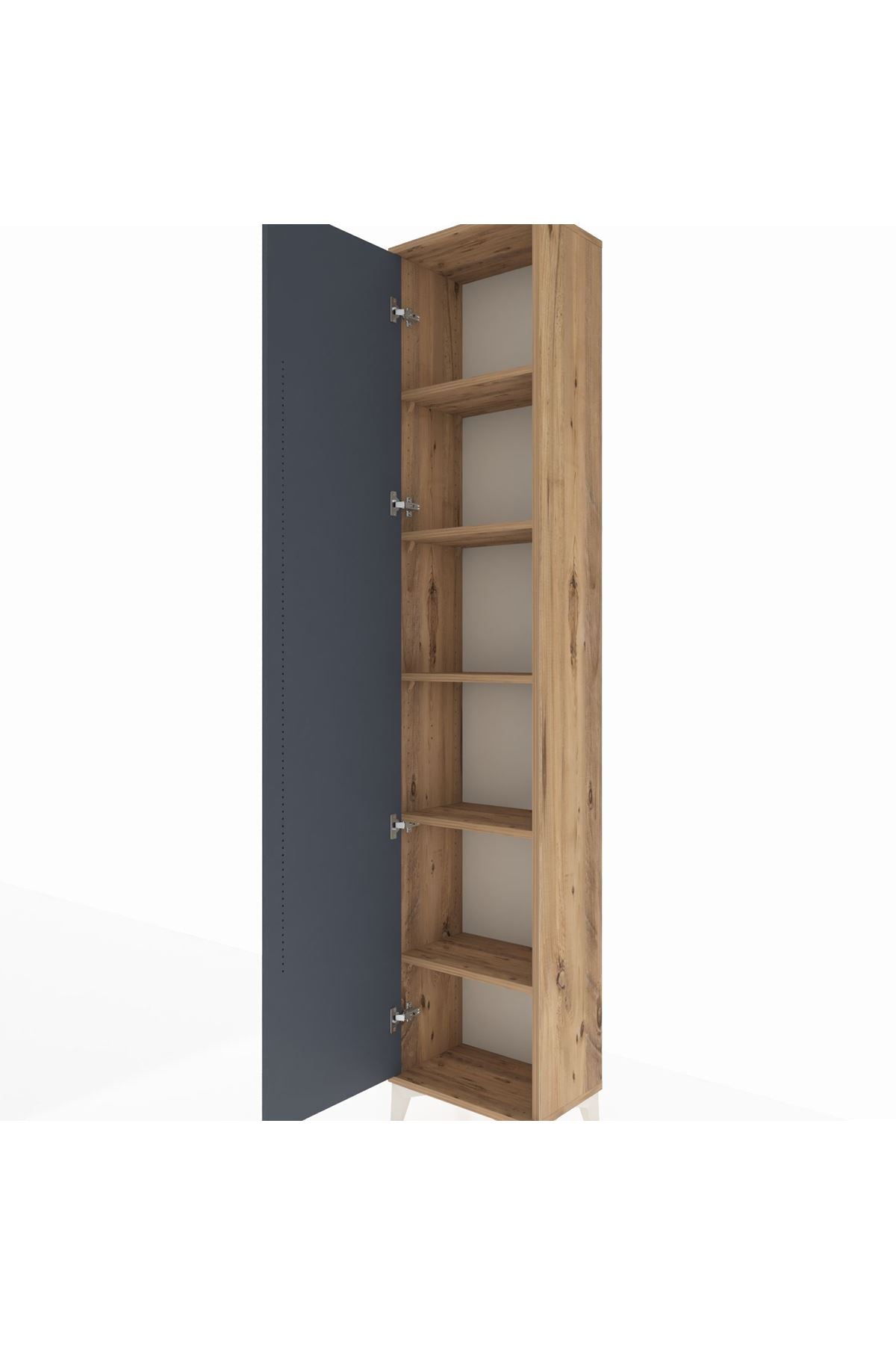 Arges Dolap 5 Raflı Tek Kapaklı 44x30x221 Çam-Antrasit