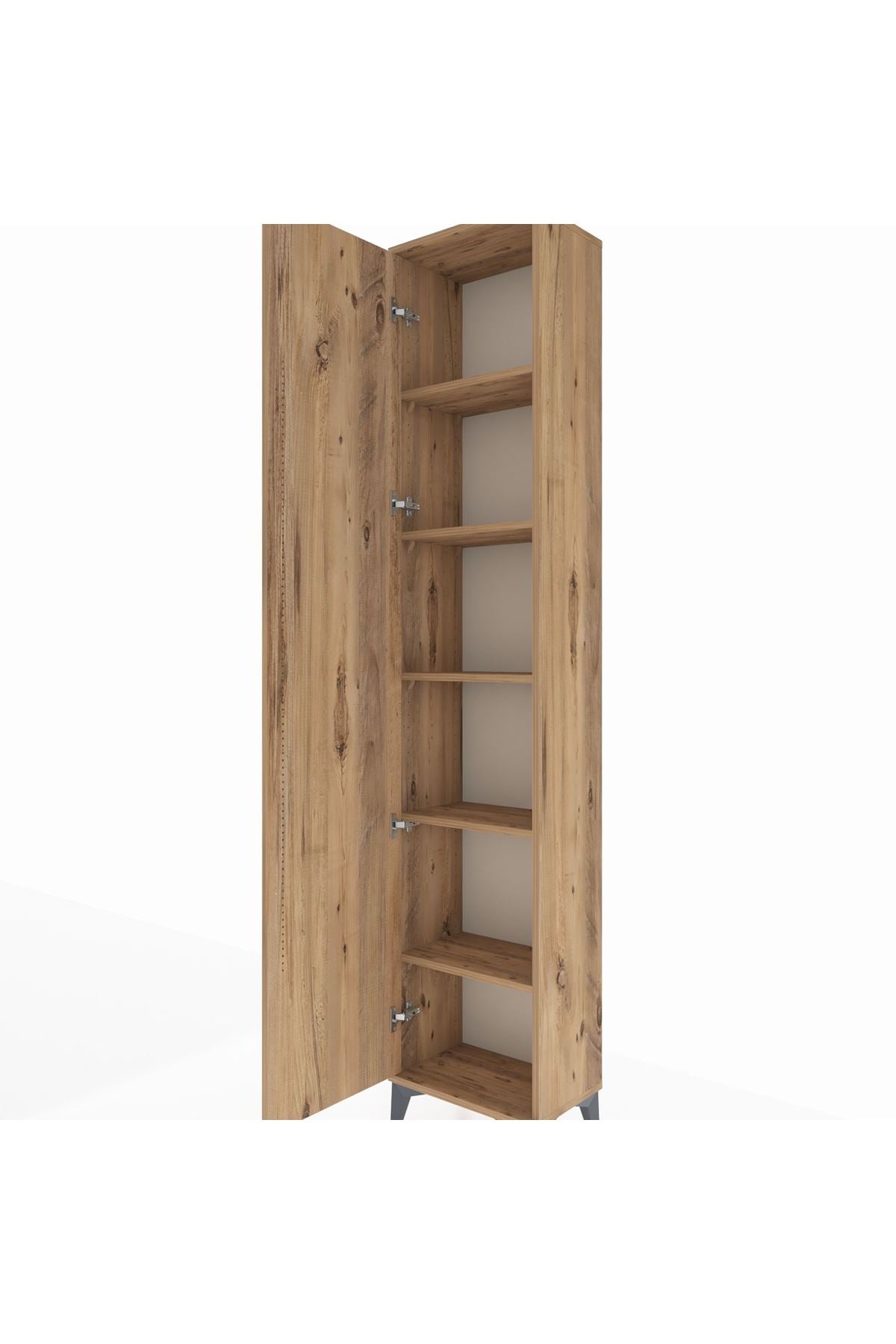 Arges Dolap 5 Raflı Tek Kapaklı 44x30x221 Çam-Çam