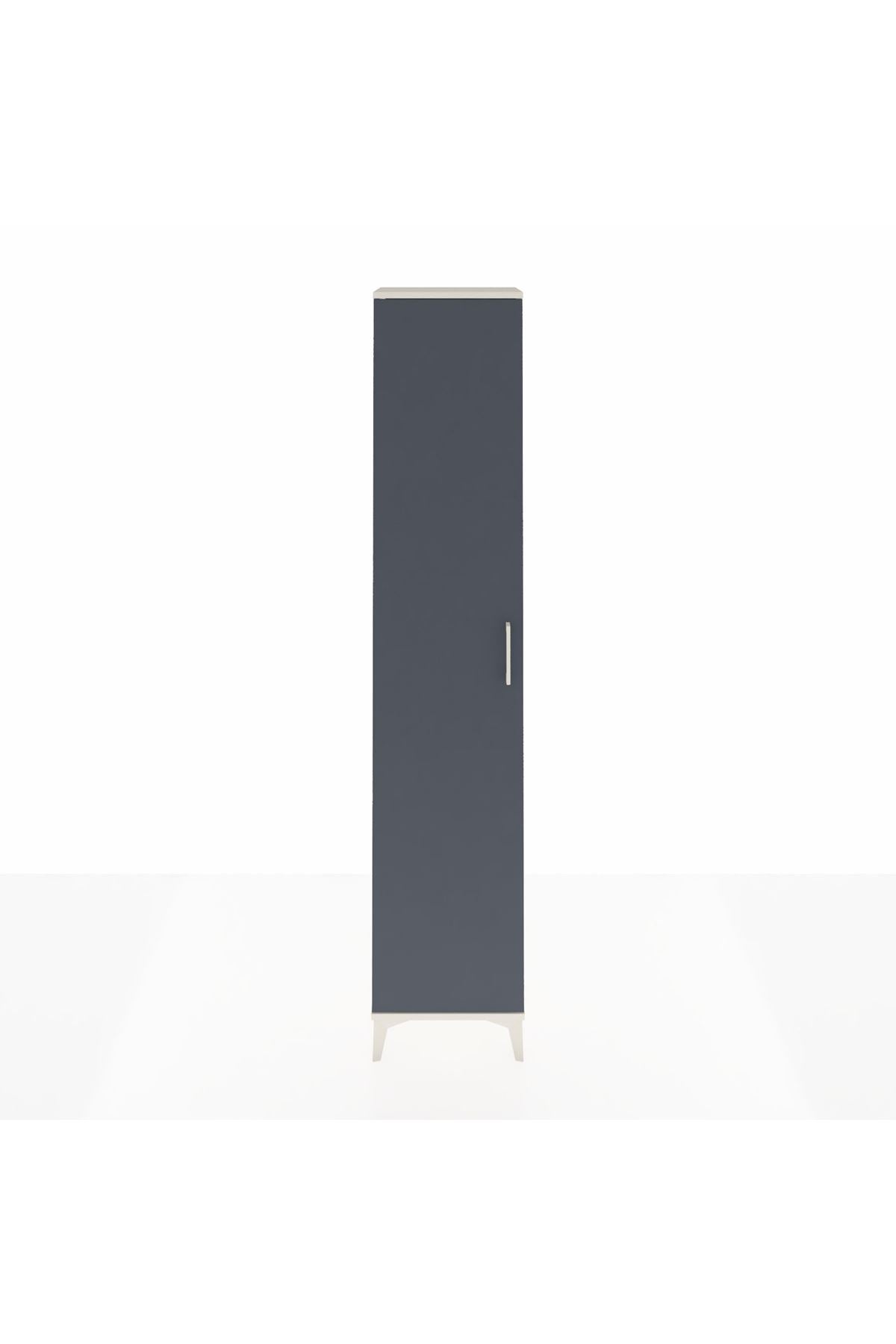 Arges Dolap 2 Raflı Tek Kapaklı Tek Askılı 44x30x221 Aytaşı-Antrasit