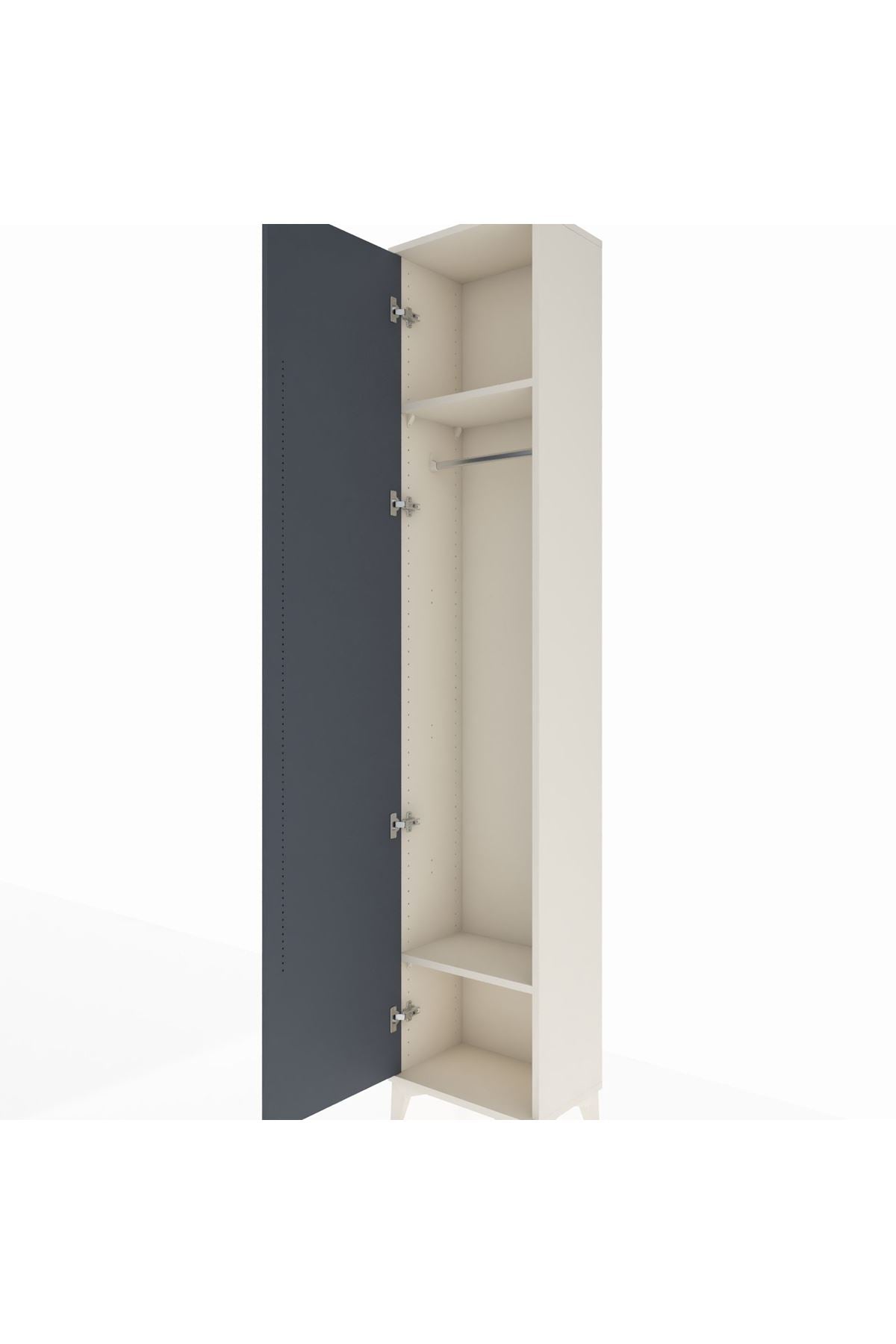 Arges Dolap 2 Raflı Tek Kapaklı Tek Askılı 44x30x221 Aytaşı-Antrasit