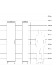 Arges Dolap 2 Raflı Tek Kapaklı Tek Askılı 44x30x221 Aytaşı-Antrasit