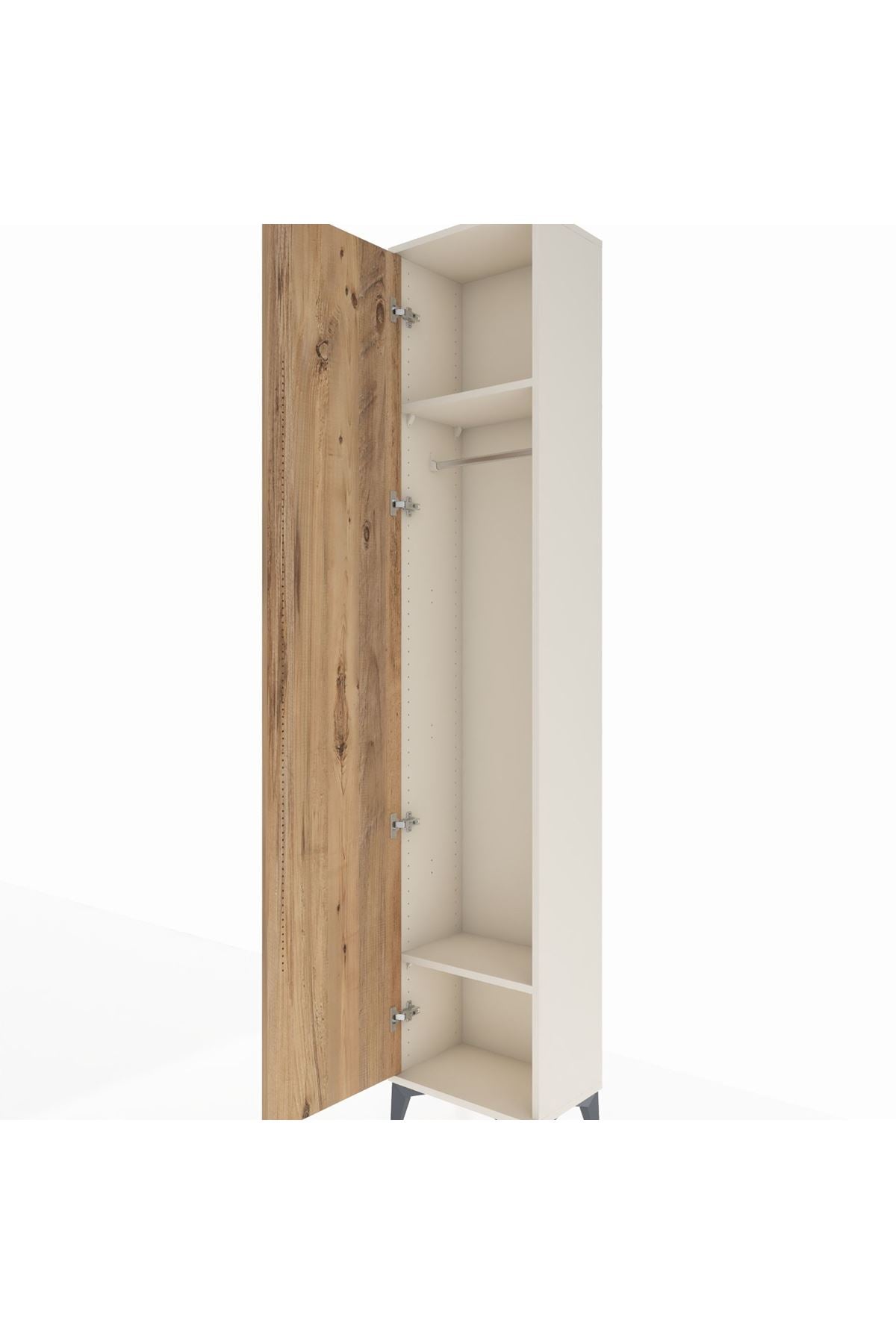 Arges Dolap 2 Raflı Tek Kapaklı Tek Askılı 44x30x221 Aytaşı-Çam