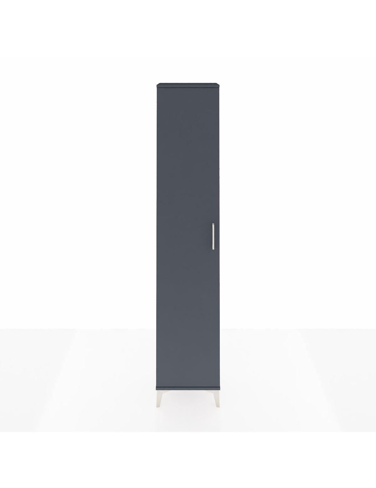 Arges Dolap 2 Raflı Tek Kapaklı Tek Askılı 44x30x221 Antrasit-Antrasit