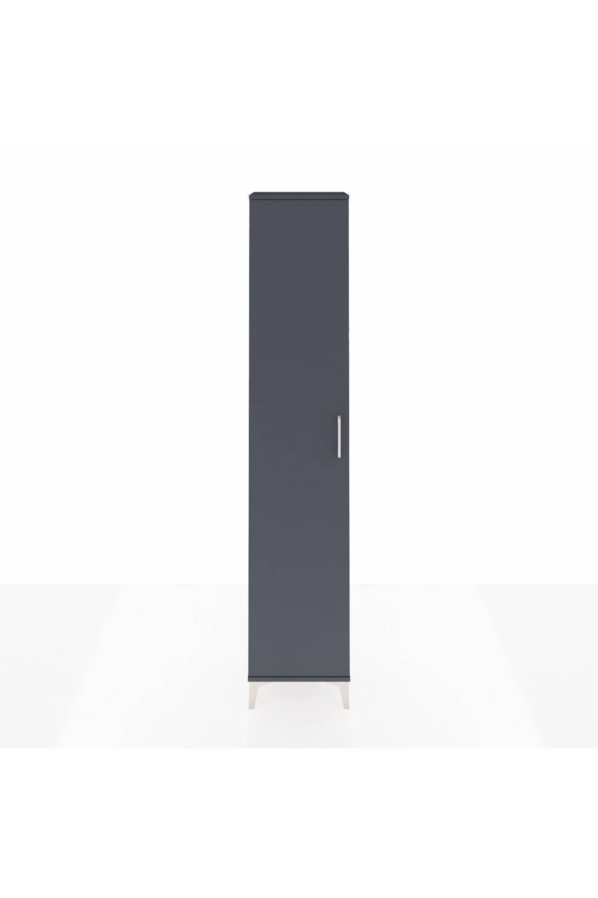 Arges Dolap 2 Raflı Tek Kapaklı Tek Askılı 44x30x221 Antrasit-Antrasit