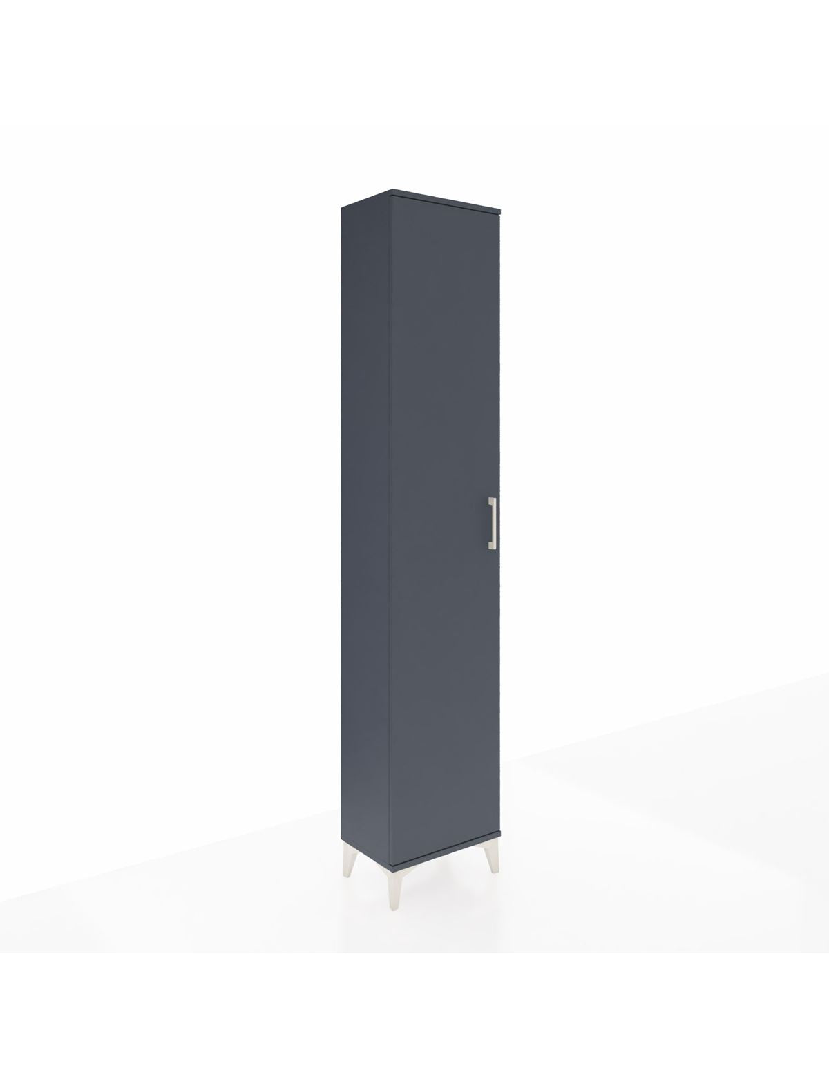 Arges Dolap 2 Raflı Tek Kapaklı Tek Askılı 44x30x221 Antrasit-Antrasit