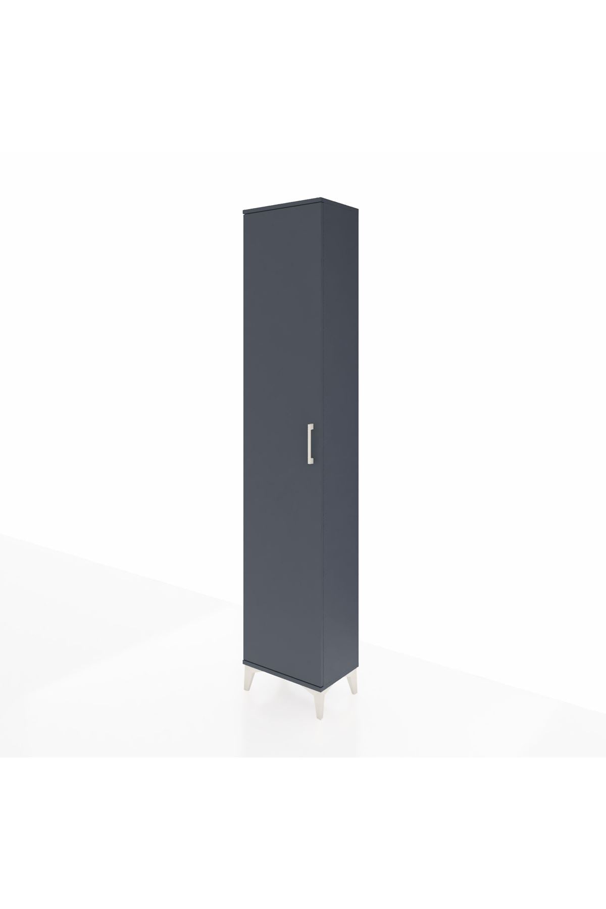 Arges Dolap 2 Raflı Tek Kapaklı Tek Askılı 44x30x221 Antrasit-Antrasit