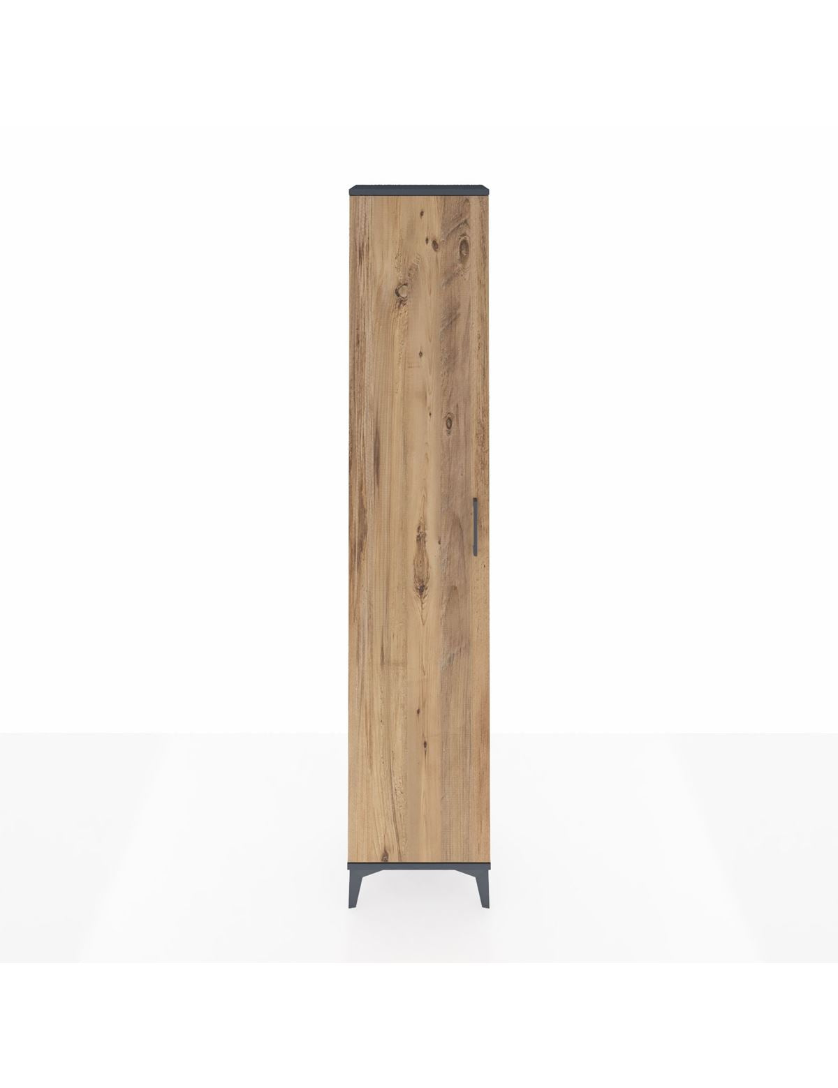 Arges Dolap 2 Raflı Tek Kapaklı Tek Askılı 44x30x221 Antrasit-Çam