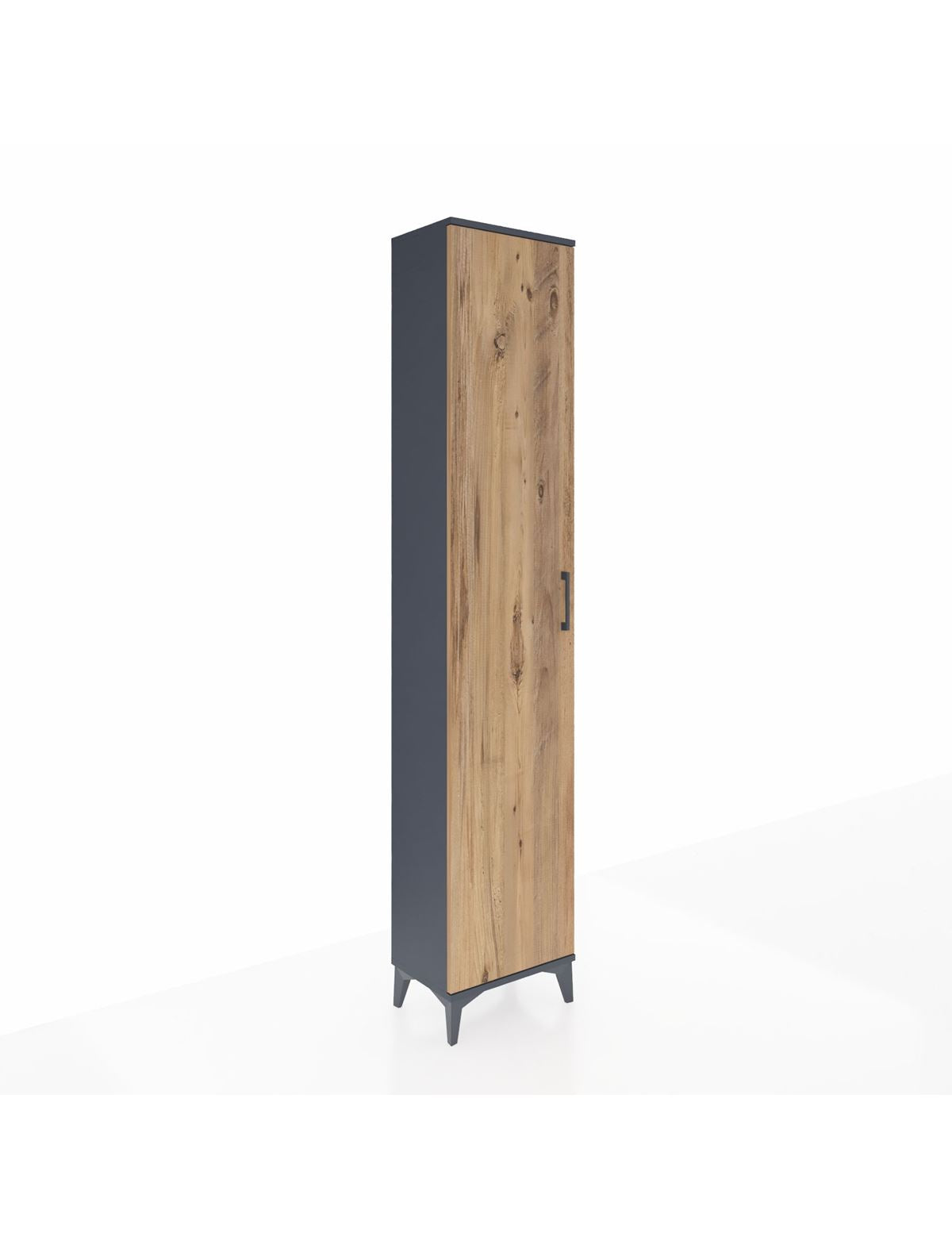 Arges Dolap 2 Raflı Tek Kapaklı Tek Askılı 44x30x221 Antrasit-Çam