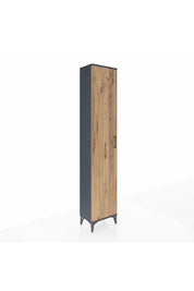 Arges Dolap 2 Raflı Tek Kapaklı Tek Askılı 44x30x221 Antrasit-Çam