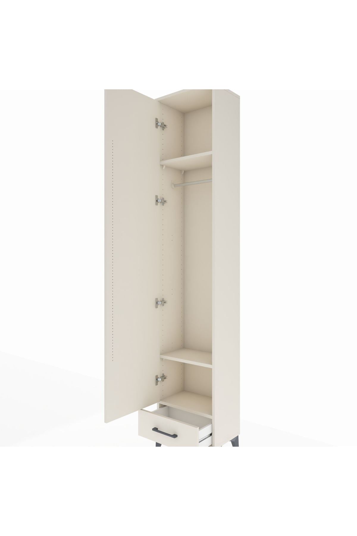 Arges Dolap 3 Raflı Tek Çekmeceli Tek Askılı 44x30x221 Aytaşı-Aytaşı