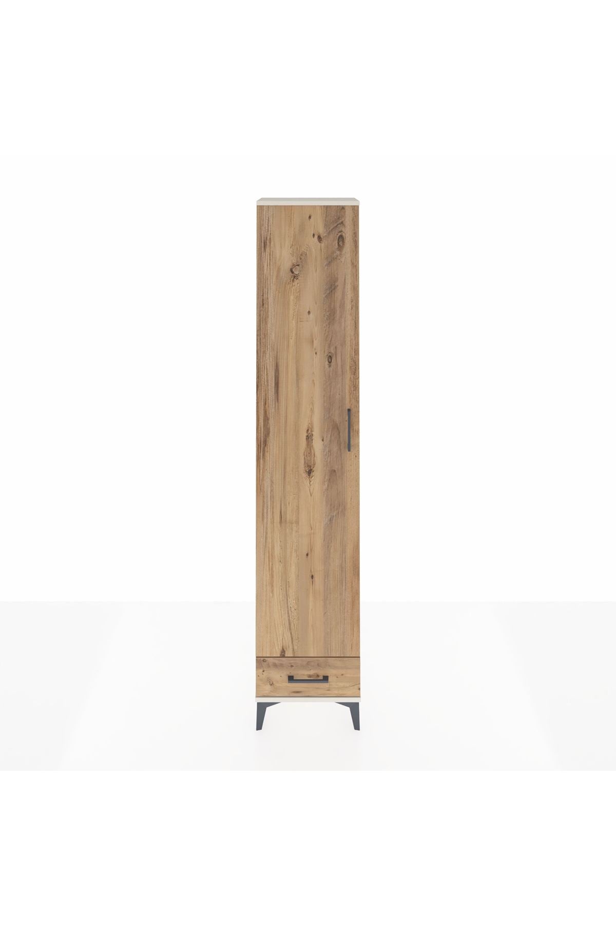 Arges Dolap 3 Raflı Tek Çekmeceli Tek Askılı 44x30x221 Aytaşı-Çam