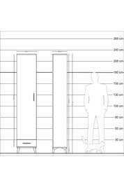 Arges Dolap 3 Raflı Tek Çekmeceli Tek Askılı 44x30x221 Aytaşı-Antrasit