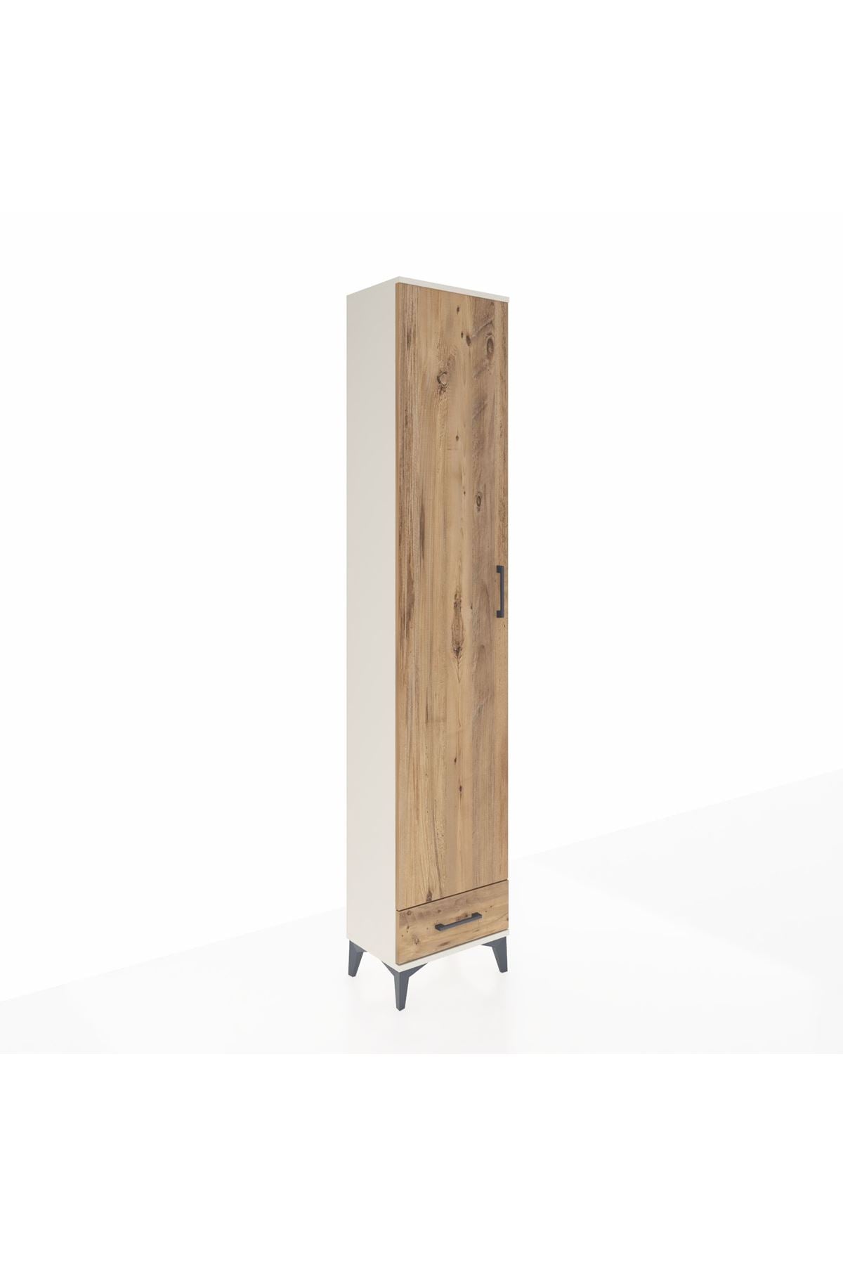 Arges Dolap 3 Raflı Tek Çekmeceli Tek Askılı 44x30x221 Aytaşı-Çam