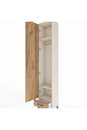 Arges Dolap 3 Raflı Tek Çekmeceli Tek Askılı 44x30x221 Aytaşı-Çam