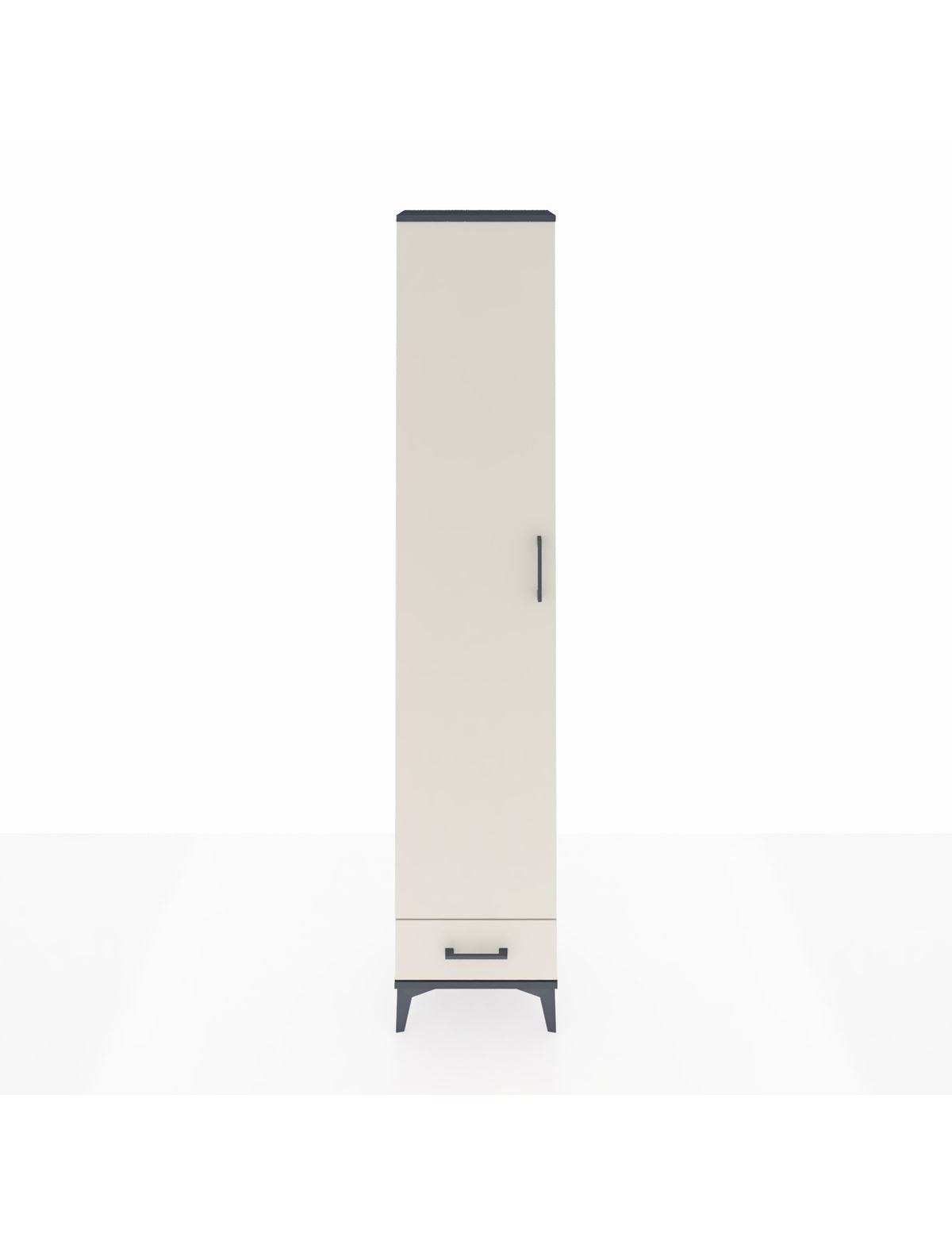 Arges Dolap 3 Raflı Tek Çekmeceli Tek Askılı 44x30x221 Antrasit-Aytaşı