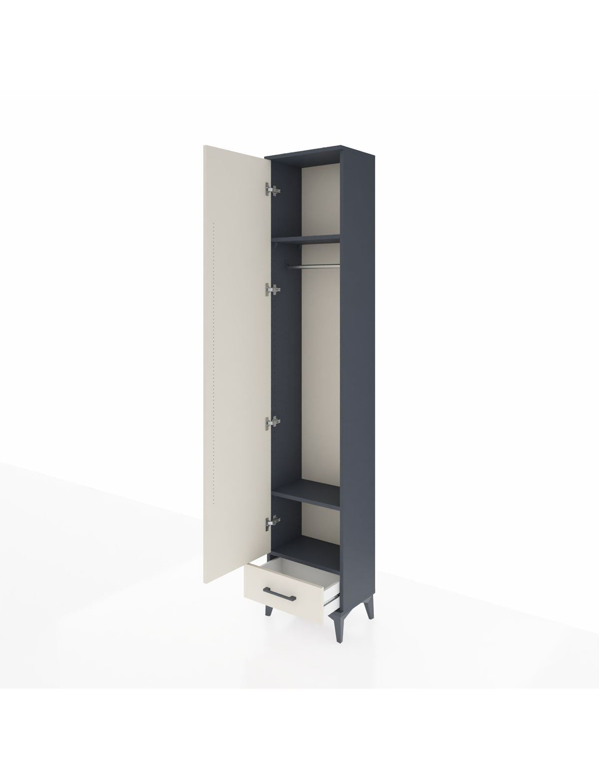 Arges Dolap 3 Raflı Tek Çekmeceli Tek Askılı 44x30x221 - S28M004V4A