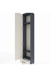 Arges Dolap 3 Raflı Tek Çekmeceli Tek Askılı 44x30x221 Antrasit-Aytaşı