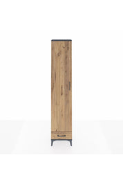 Arges Dolap 3 Raflı Tek Çekmeceli Tek Askılı 44x30x221 Antrasit-Çam