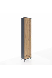 Arges Dolap 3 Raflı Tek Çekmeceli Tek Askılı 44x30x221 Antrasit-Çam