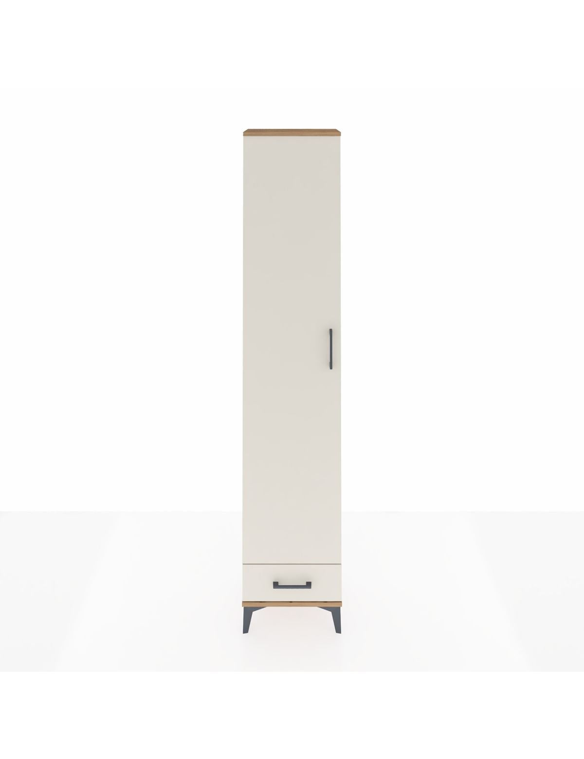 Arges Dolap 3 Raflı Tek Çekmeceli Tek Askılı 44x30x221 Çam-Aytaşı