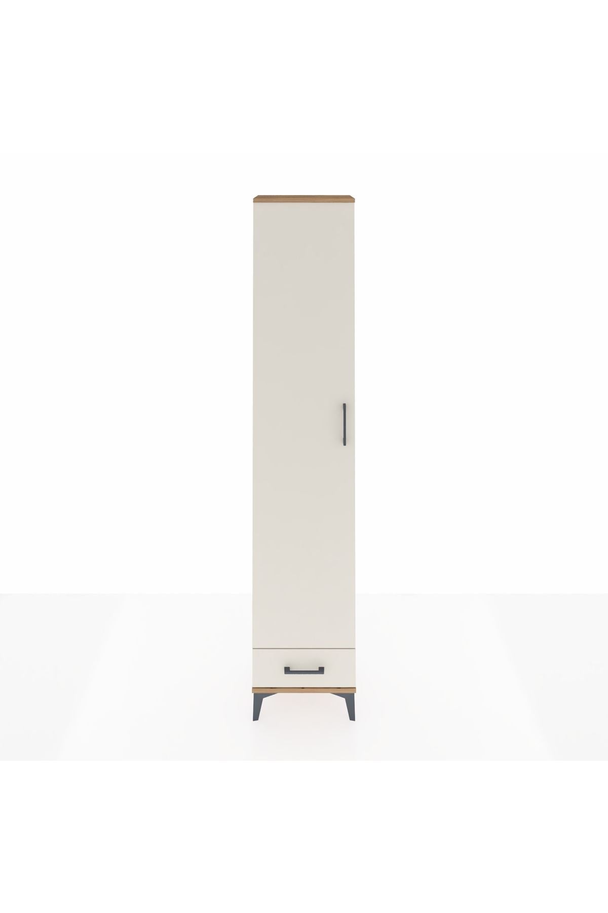 Arges Dolap 3 Raflı Tek Çekmeceli Tek Askılı 44x30x221 Çam-Aytaşı