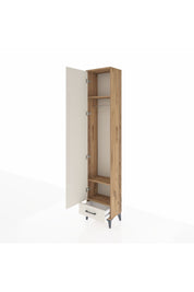 Arges Dolap 3 Raflı Tek Çekmeceli Tek Askılı 44x30x221 Çam-Aytaşı