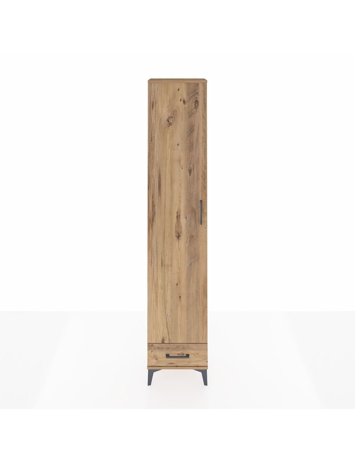 Arges Dolap 3 Raflı Tek Çekmeceli Tek Askılı 44x30x221 Çam-Çam