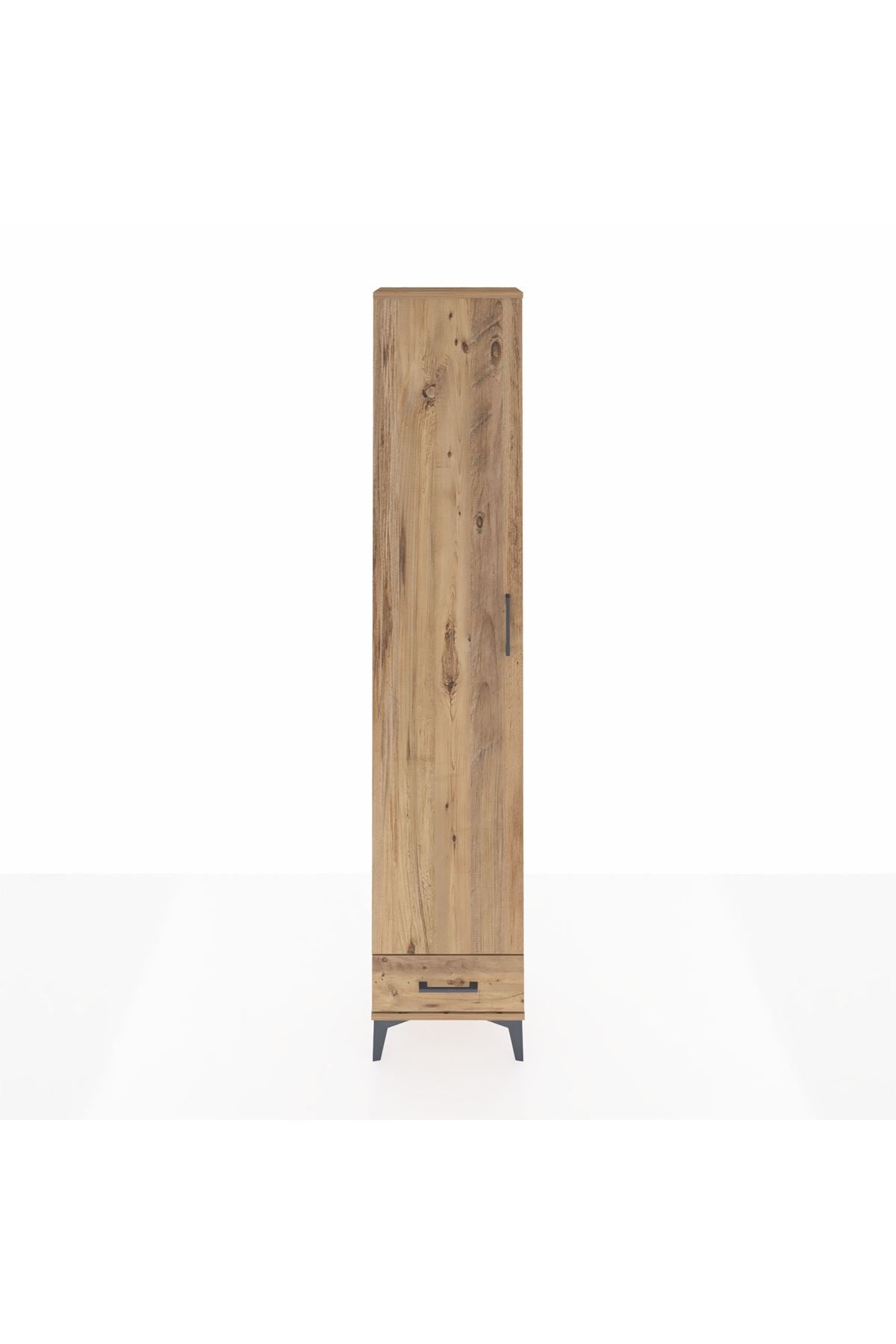 Arges Dolap 3 Raflı Tek Çekmeceli Tek Askılı 44x30x221 Çam-Çam