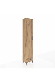 Arges Dolap 3 Raflı Tek Çekmeceli Tek Askılı 44x30x221 Çam-Çam