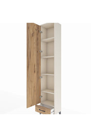 Arges Dolap 5 Raflı Tek Çekmeceli Tek Kapaklı 44x30x221 Aytaşı-Çam