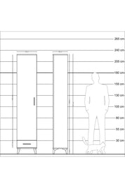 Arges Dolap 5 Raflı Tek Çekmeceli Tek Kapaklı 44x30x221 Aytaşı-Çam