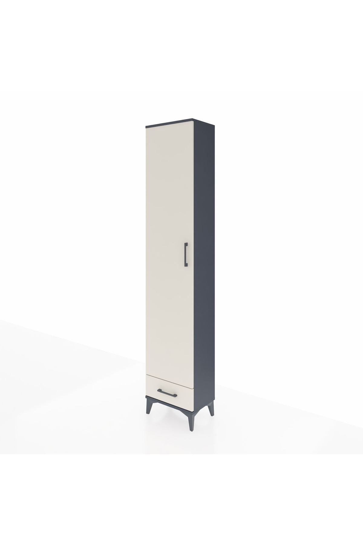 Arges Dolap 5 Raflı Tek Çekmeceli Tek Kapaklı 44x30x221 Antrasit-Aytaşı