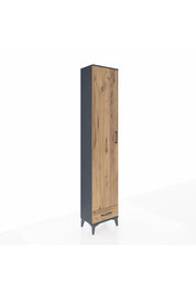 Arges Dolap 5 Raflı Tek Çekmeceli Tek Kapaklı 44x30x221 Antrasit-Çam