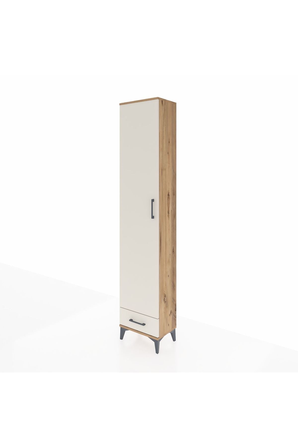 Arges Dolap 5 Raflı Tek Çekmeceli Tek Kapaklı 44x30x221 Çam-Aytaşı