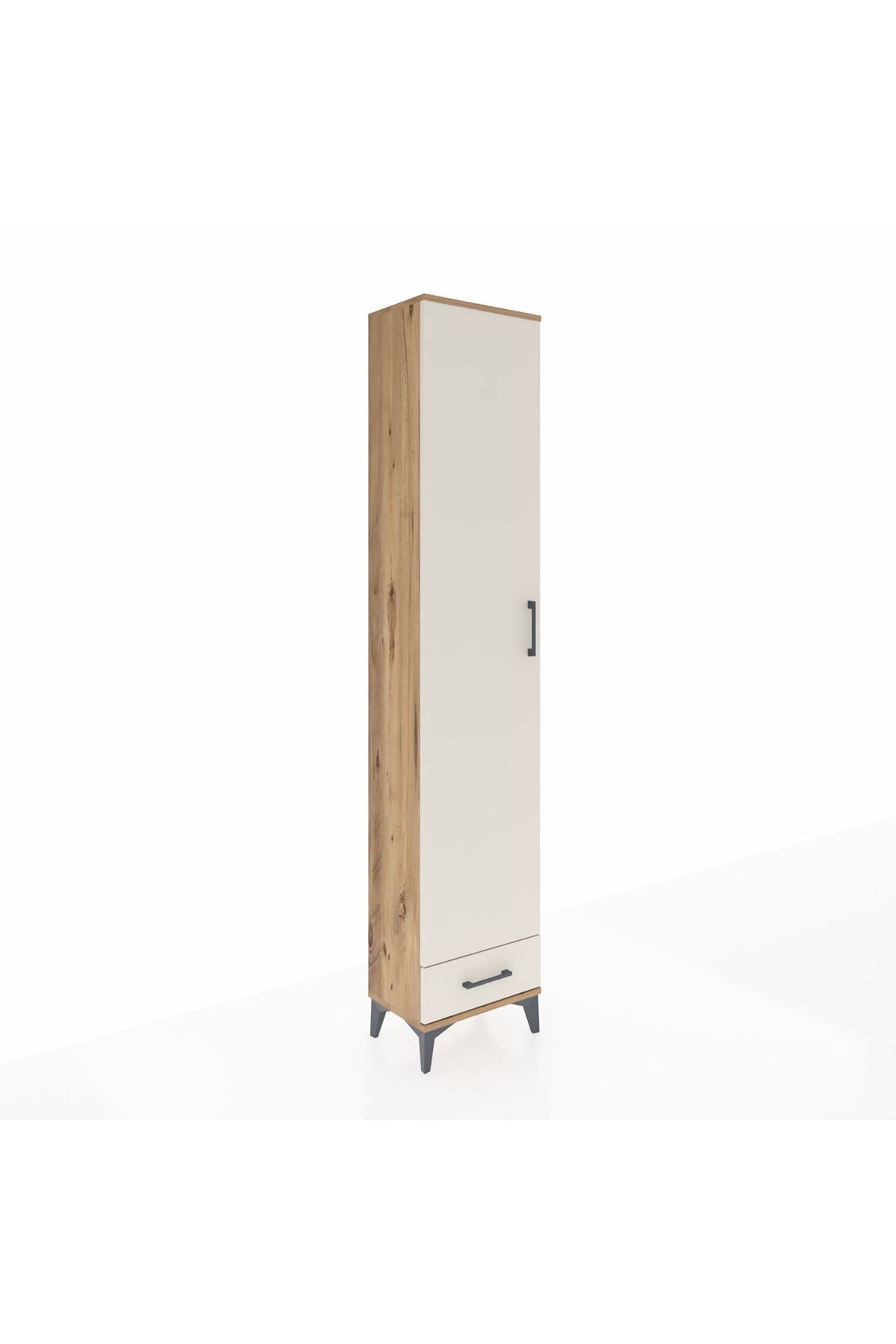 Arges Dolap 5 Raflı Tek Çekmeceli Tek Kapaklı 44x30x221 Çam-Aytaşı