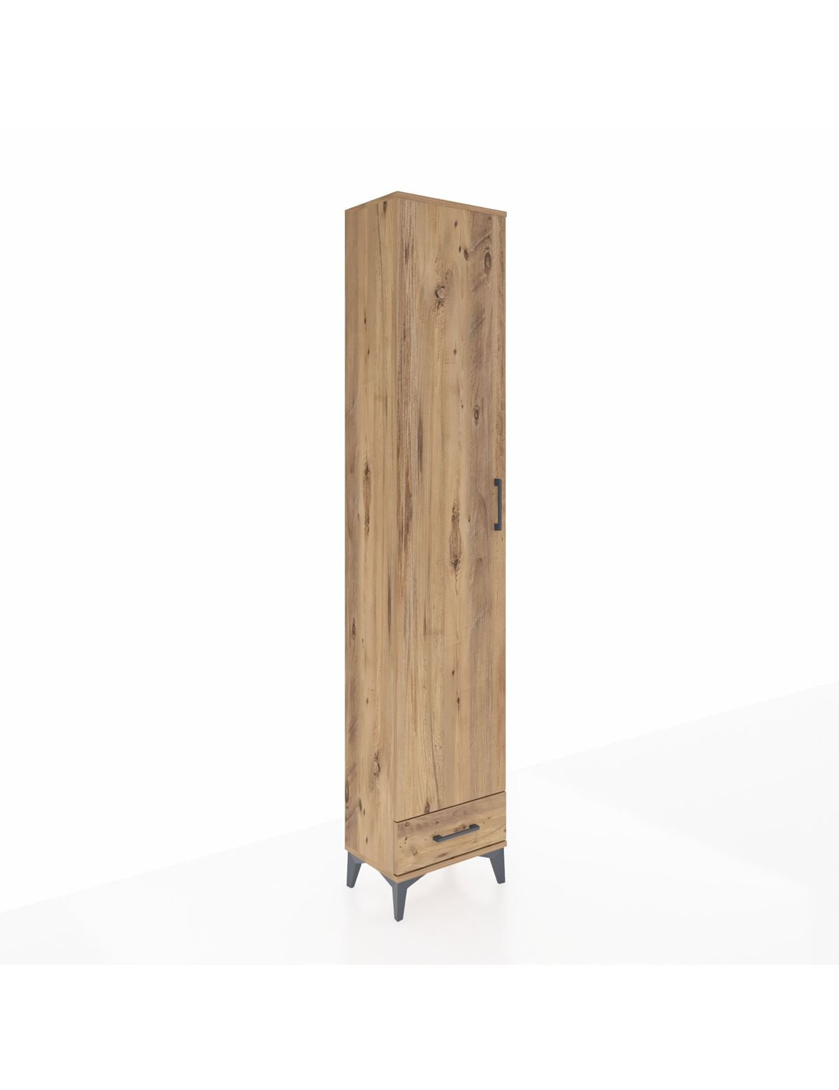 Arges Dolap 5 Raflı Tek Çekmeceli Tek Kapaklı 44x30x221 Çam-Çam