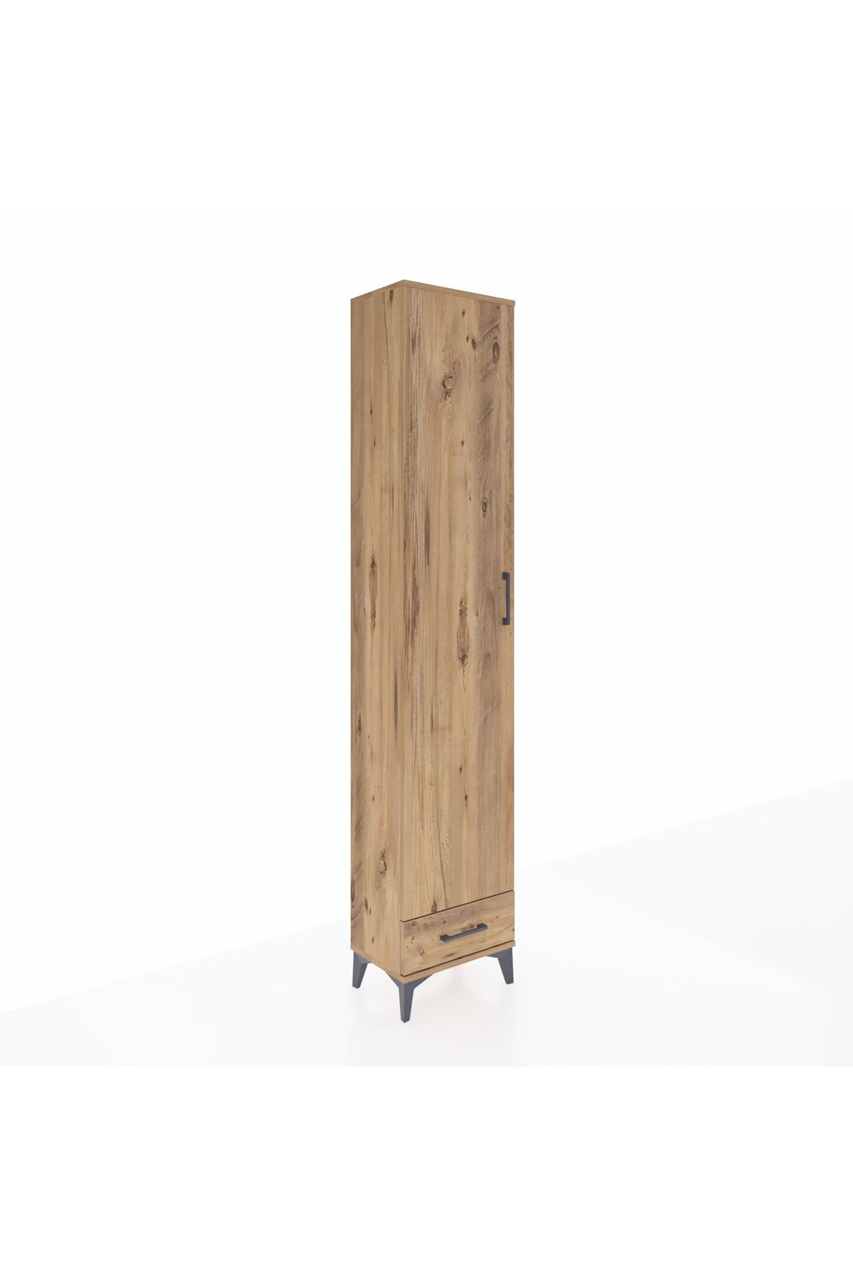 Arges Dolap 5 Raflı Tek Çekmeceli Tek Kapaklı 44x30x221 Çam-Çam