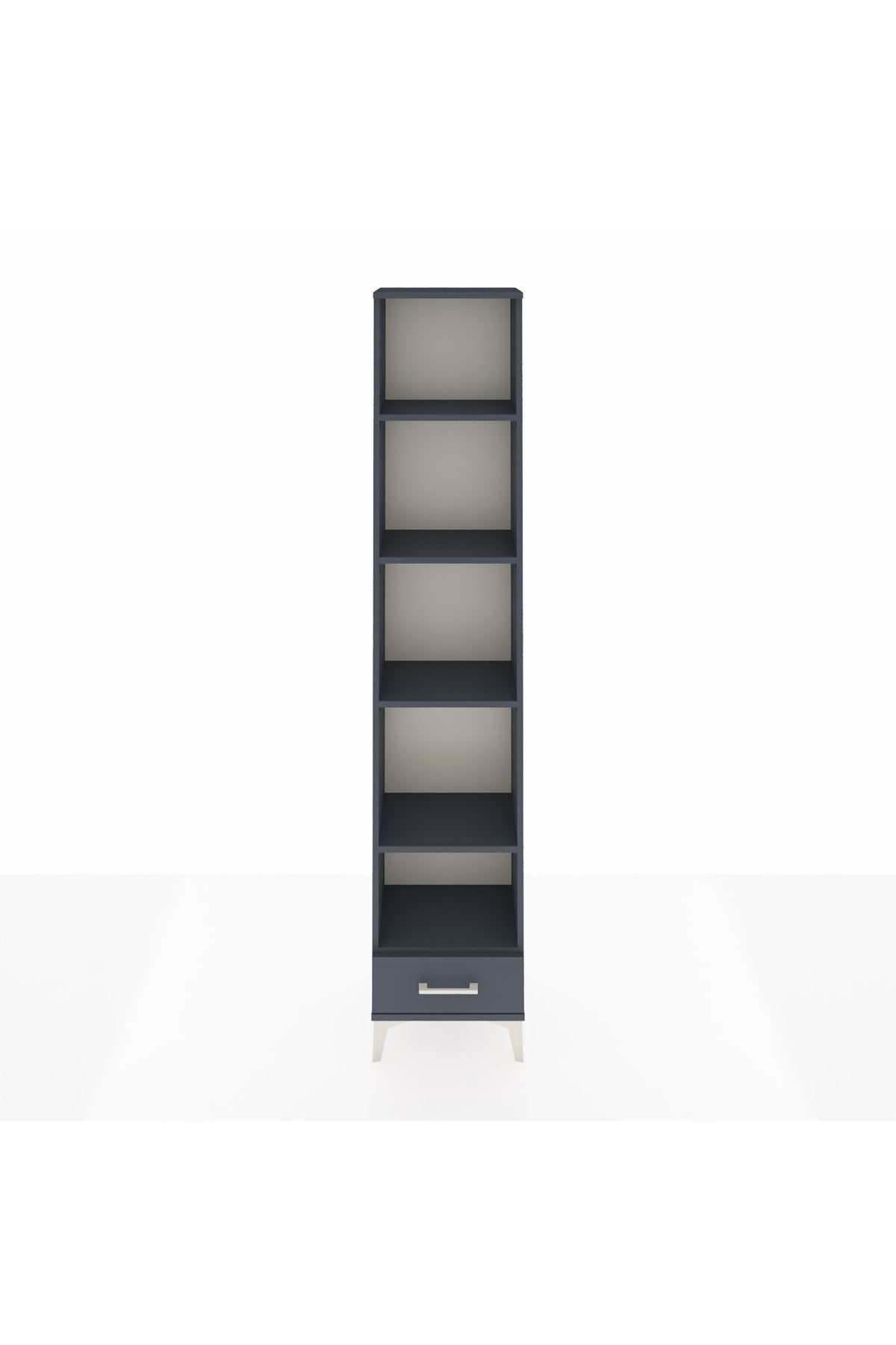 Arges Dolap 5 Raflı Tek Çekmeceli 44x30x221 Antrasit-Antrasit