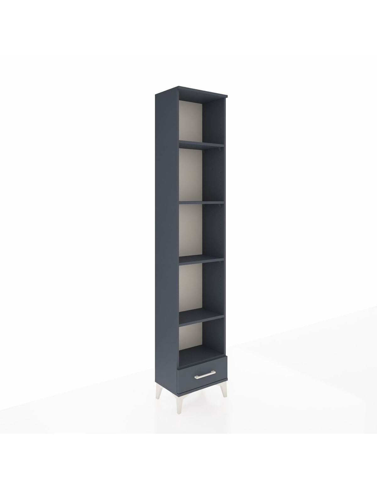 Arges Dolap 5 Raflı Tek Çekmeceli 44x30x221 Antrasit-Antrasit