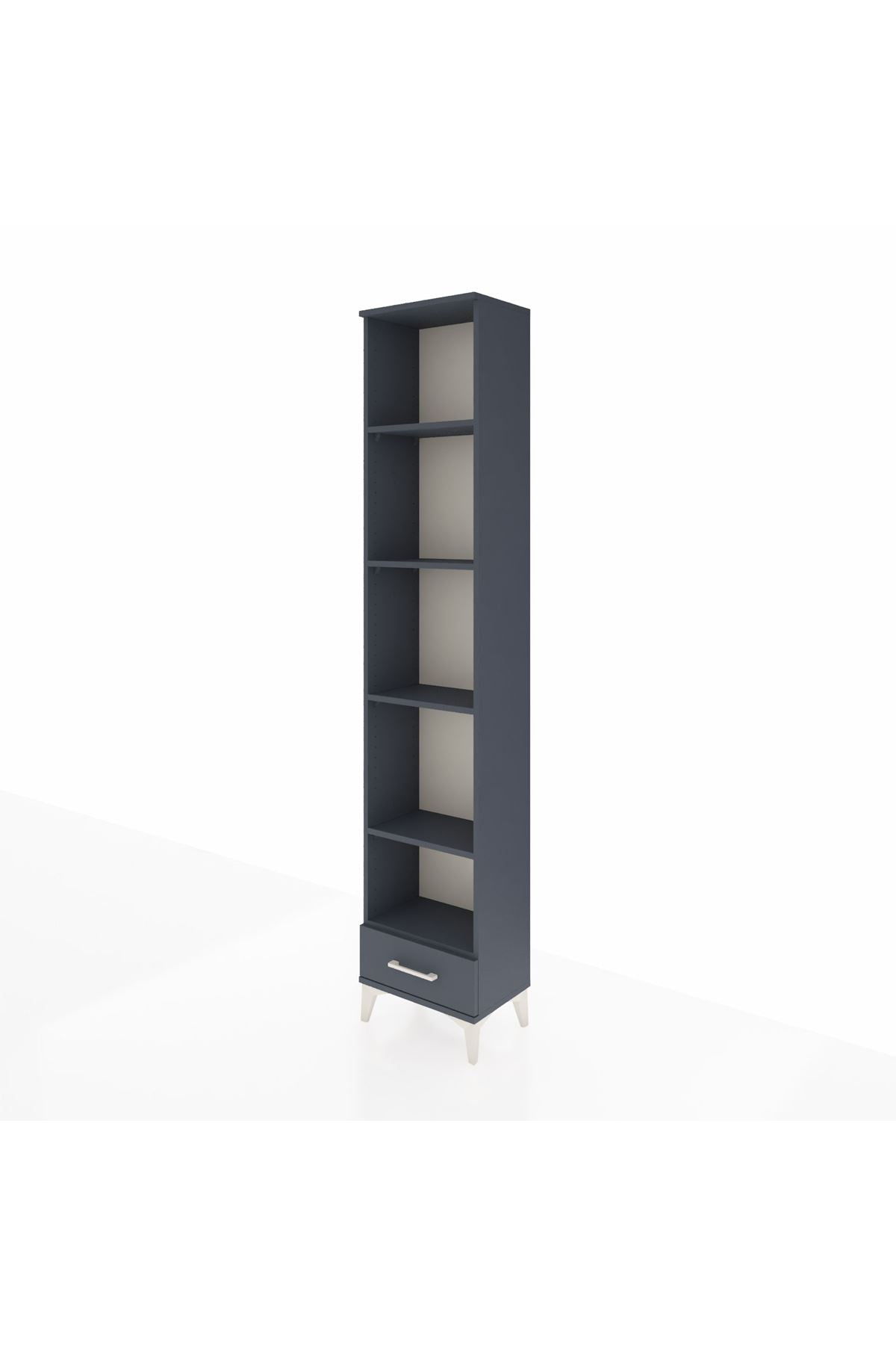 Arges Dolap 5 Raflı Tek Çekmeceli 44x30x221 Antrasit-Antrasit