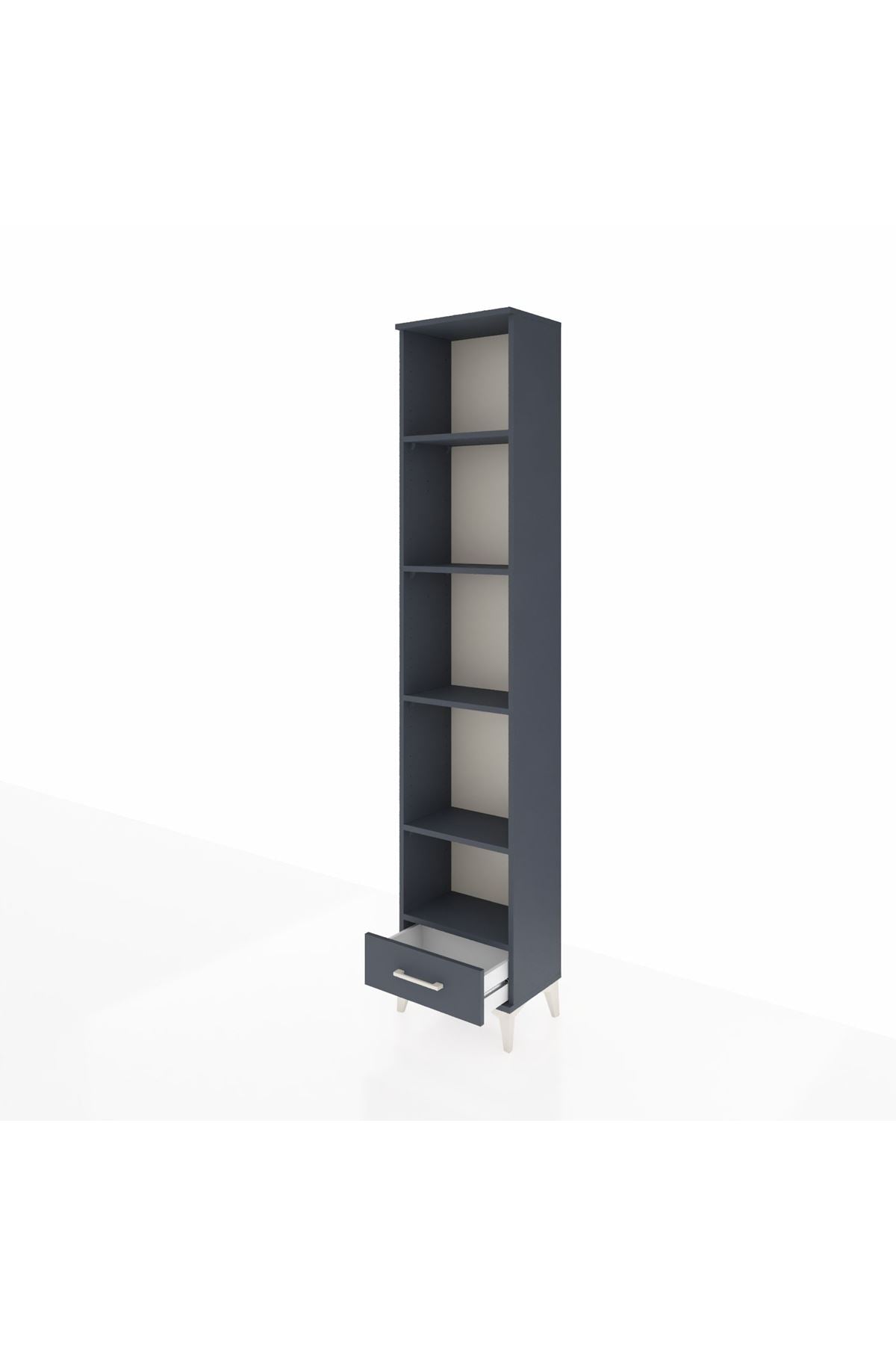 Arges Dolap 5 Raflı Tek Çekmeceli 44x30x221 Antrasit-Antrasit