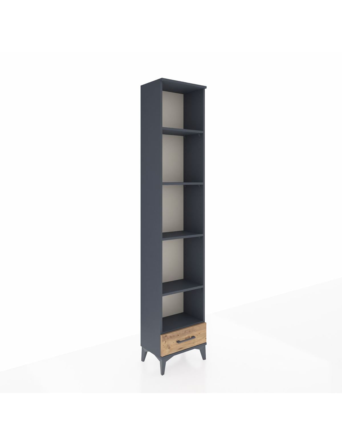 Arges Dolap 5 Raflı Tek Çekmeceli 44x30x221 Antrasit-Çam