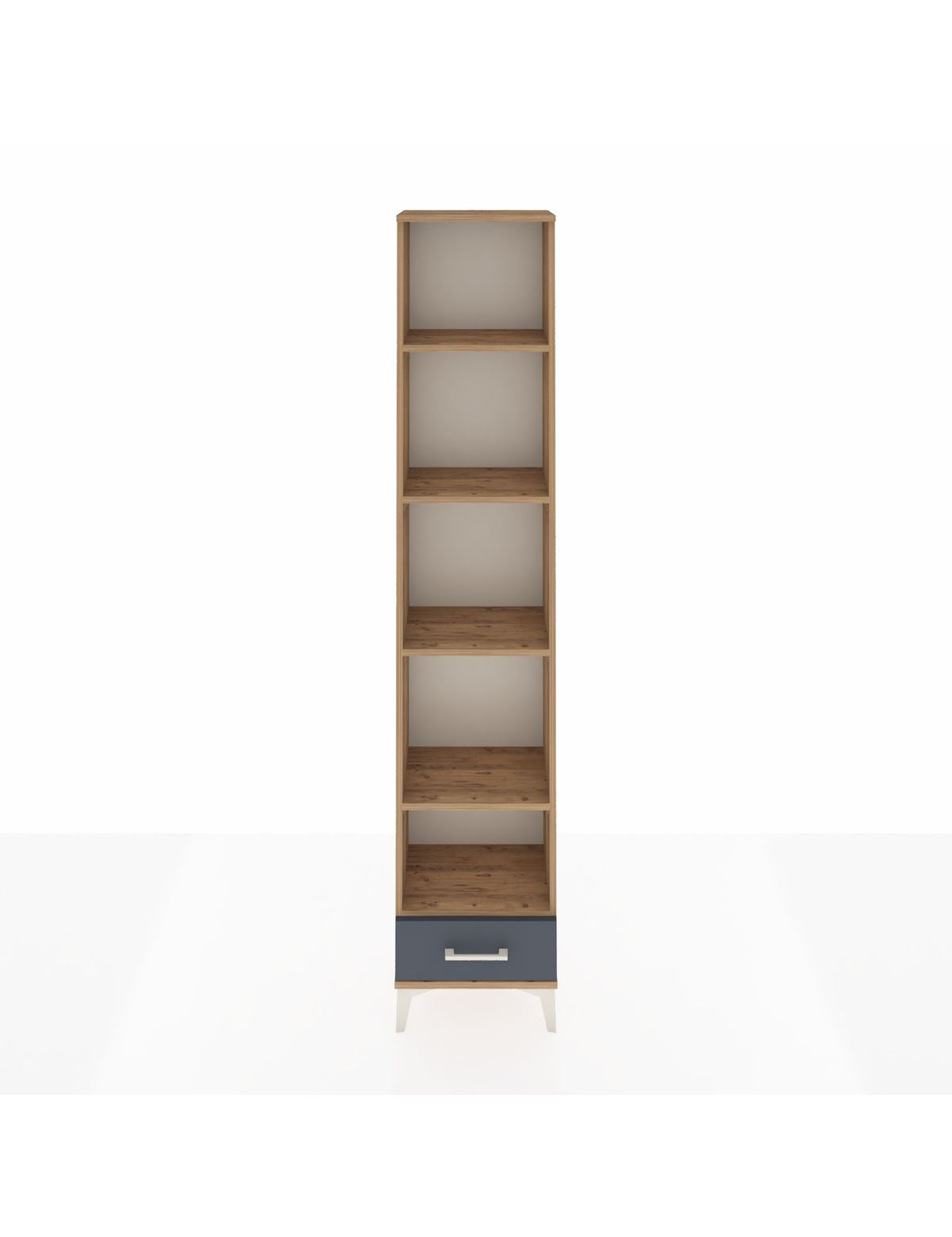 Arges Dolap 5 Raflı Tek Çekmeceli 44x30x221 Çam-Antrasit