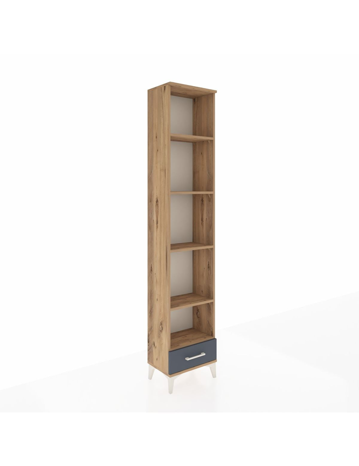 Arges Dolap 5 Raflı Tek Çekmeceli 44x30x221 Çam-Antrasit