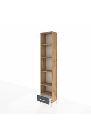 Arges Dolap 5 Raflı Tek Çekmeceli 44x30x221 Çam-Antrasit