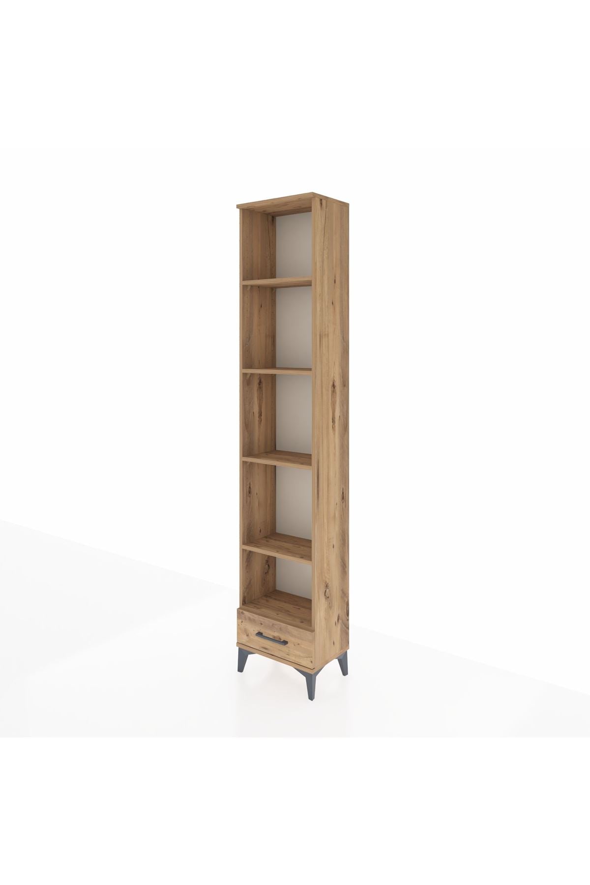 Arges Dolap 5 Raflı Tek Çekmeceli 44x30x221 Çam-Çam