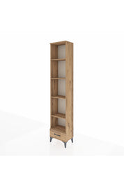 Arges Dolap 5 Raflı Tek Çekmeceli 44x30x221 Çam-Çam