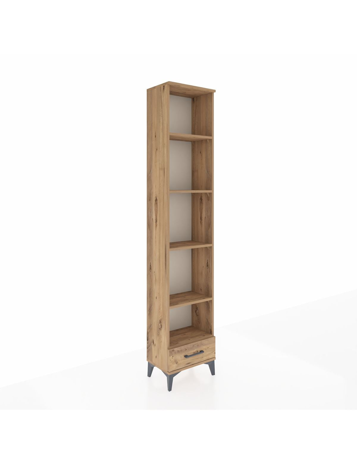 Arges Dolap 5 Raflı Tek Çekmeceli 44x30x221 Çam-Çam