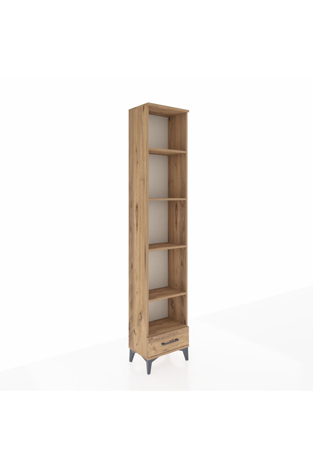 Arges Dolap 5 Raflı Tek Çekmeceli 44x30x221 Çam-Çam