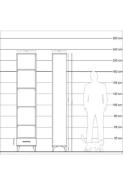 Arges Dolap 5 Raflı Tek Çekmeceli 44x30x221 Çam-Çam